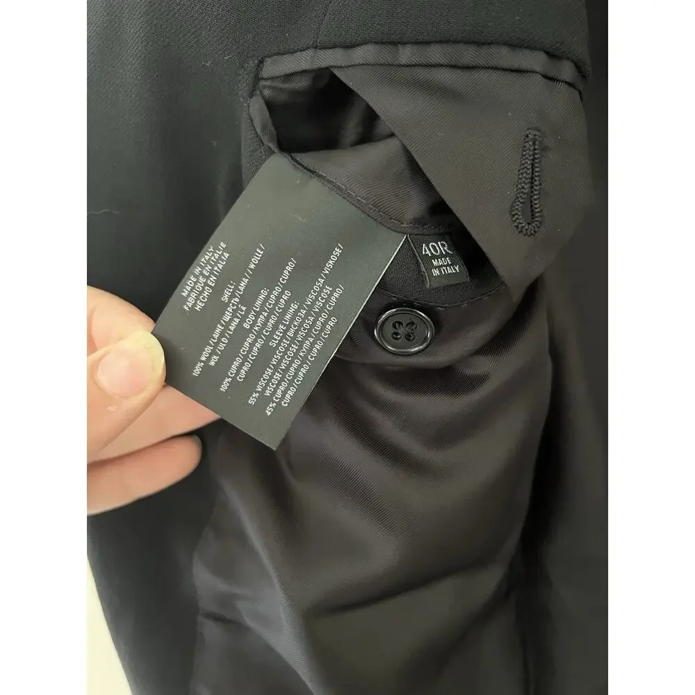 Ralph Lauren Black Label 100% Wool Black Blazer 40R 2 Button Austin Sports Coat